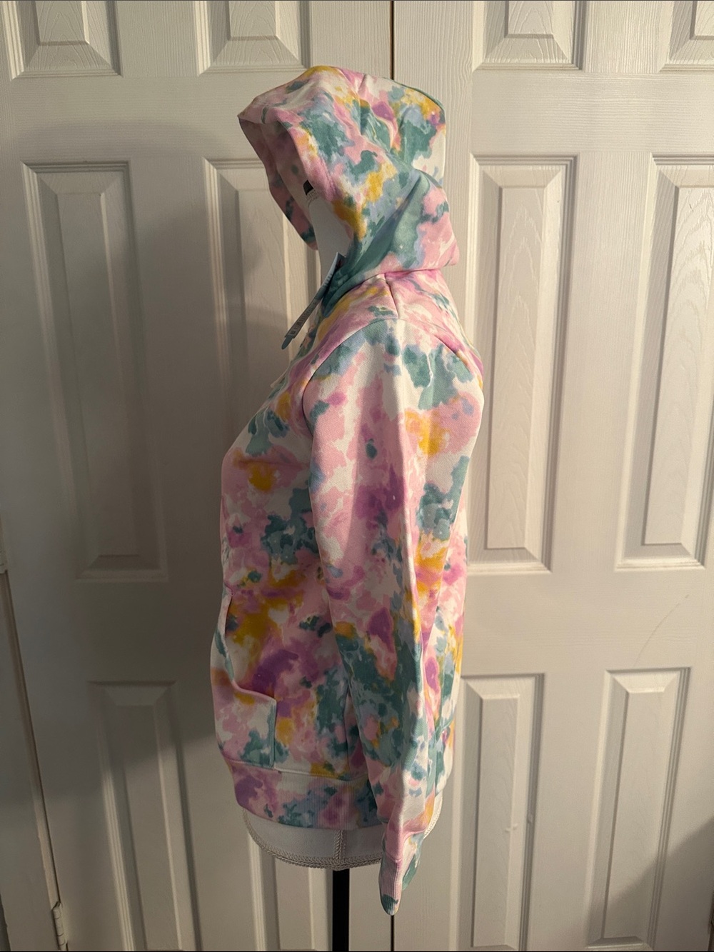 Cat & Jack Girls Tie-Dye Zip Hoodie in Pink, Teal, Yellow, Purple - Picture 4 of 5
